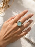 Vicenza - Piazzetta Palladio 2 - Ringe Soprana Dame in Gelbgold Acquamarina 18.00 Ct MARE CALMO - MARE CALMO